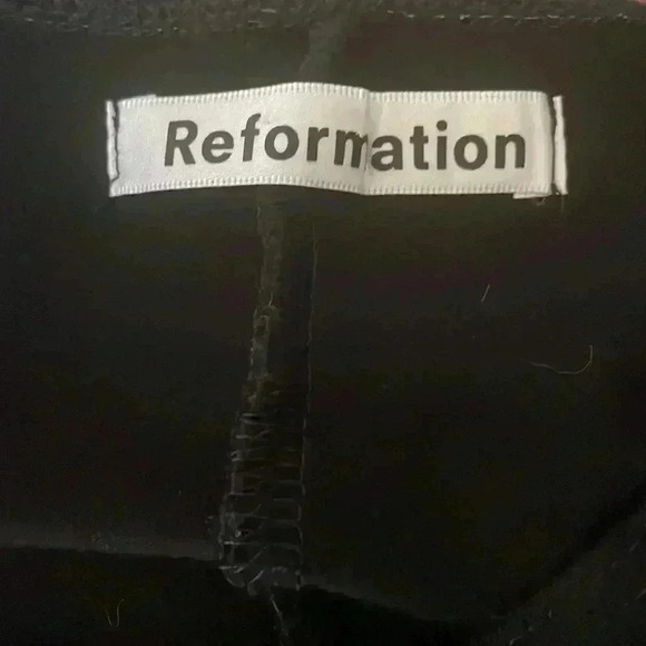 Reformation knit ruched black body on midi dress - Picture 7 of 8